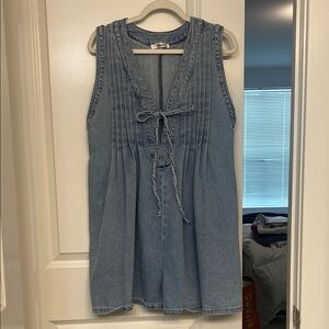 Blue Sleeveless Denim Romper